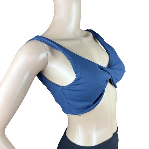 New ABOCIW Women's Teal Twist Front Strappy Padded Classic Sports Bra Size M - Picture 4 of 6